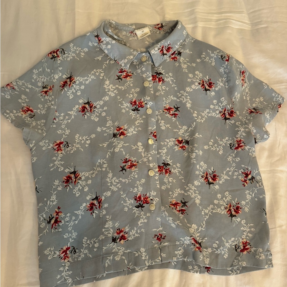 Vintage floral old navy button up top